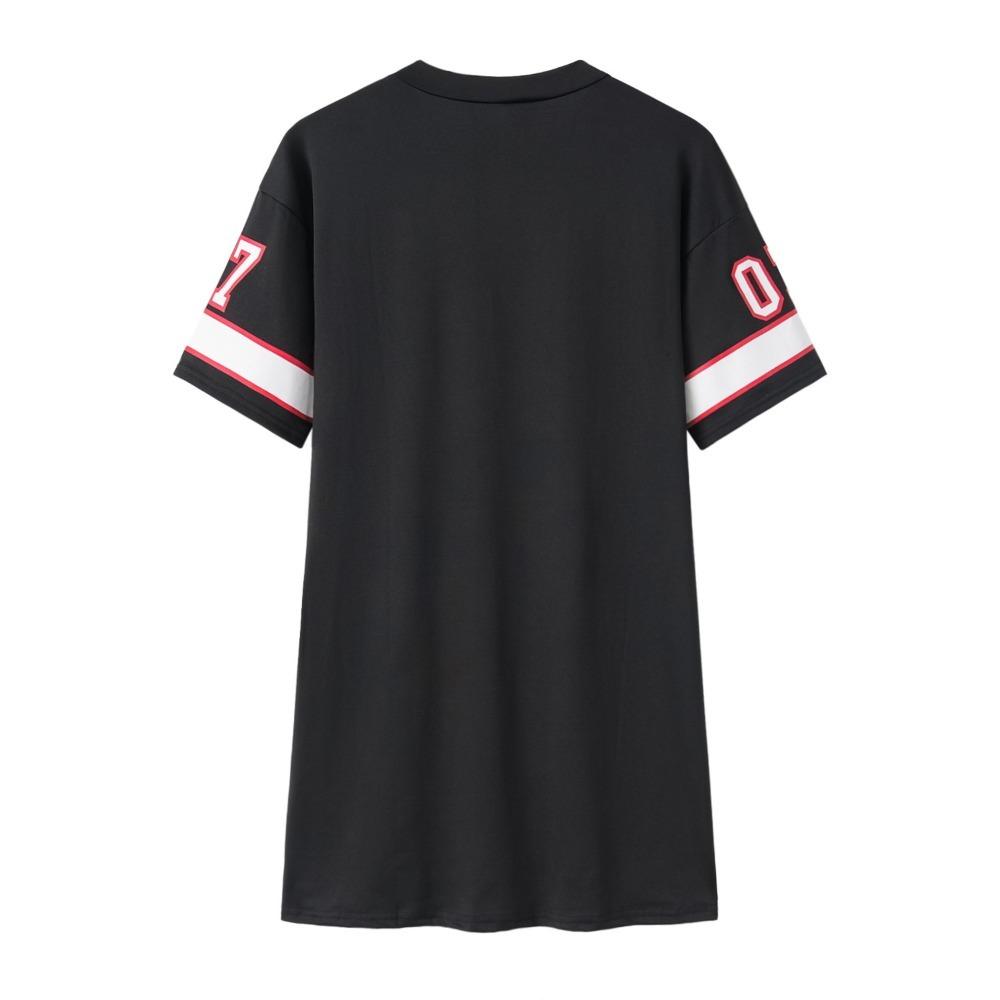 Women's V Neck Short Sleeve T Shirt Dress Loose Fit Streetwear Mini Dress With Queen 07 Letter Number Print For Casual Daily