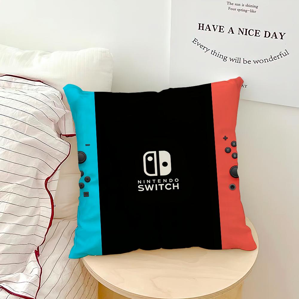 Game S-Switch Blue Red Cushion Cover Living Room Headboard Bedroom Office Cushion Cushion Sofa Nap Time Pillow Case