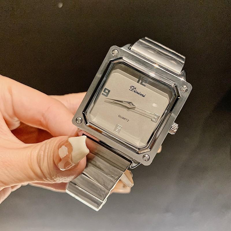 Fashion Light Luxury Women S Watch Simple Square Temperament Silver Retro Watch Stainless Steel Strap Women S Watch