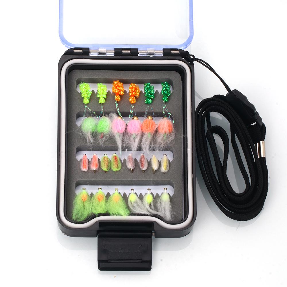 Sada 76/88/147 kusů muškařských nástrah s dvouvrstvou vodotěsnou krabičkou