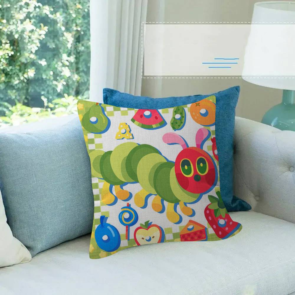 Cartoon The V-Very H-Hungry Caterpillar Pillow Cover Sofa Cushion Cover Home Room Decoration Children Gift