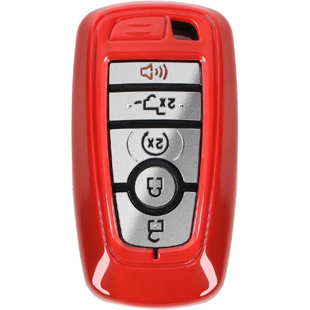 Hoolcar Key Fob Cover Case Key Holder Shell Remote Control Smart Key Fob Protector Compatible with 2018-2024 Ford F150 Explorer, 2021-2024 Ford