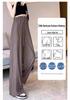 Ice Silk Pleated Wide-Leg Maternity Pants - No Waistband, Petite Fit, Drawstring, Spring/Summer Style