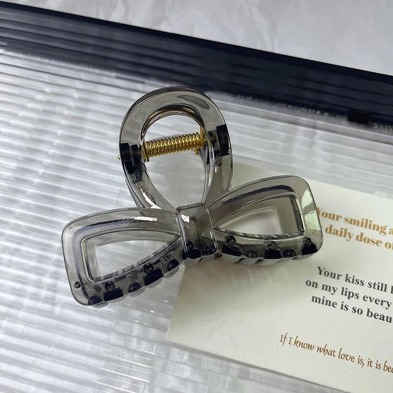 Acrylic Bow Hair Clips Korean Woman Hair Claw Clip Hollow Elegant Hair Pin Temperament French Hair Accessories Gifts Party Jewelry