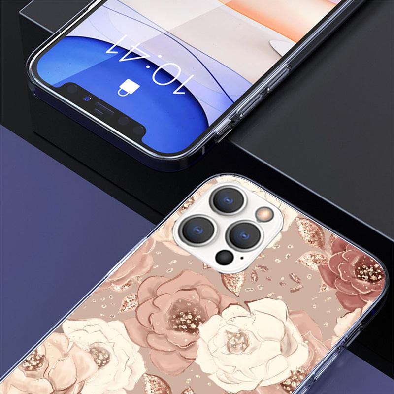 Beautiful Rose Bling Picture Phnoe Case for Iphone 17 Air 16 11 12 13 Mini 14 Plus 15 Pro Max 7 8E SE 2020 16ProMax Phone Cover