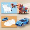 4Pcs/Set Youngsters High-Standard 3D Superior-Grade Geometric First-Class Jigsaw First-Class Puzzle High-Standard Sticker Premium-Quality