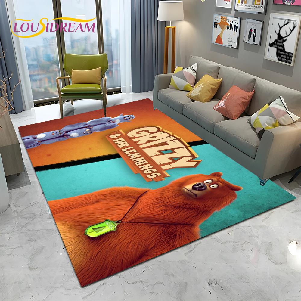 Cartoon Grizzy and The Lemmings Carpet Rug for Home Living Room Bedroom Sofa Doormat Decor,kids Area Rug Floor Mat