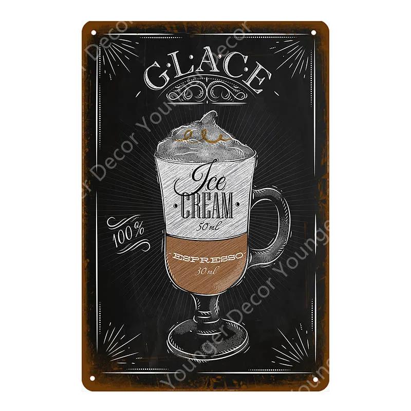 Coffee Menu Plaque Home Bar Cafe Vintage Wall Decor Art Metal Tin Signs Pub Tavern Retro Decorative Plates Metal Poster YJ177