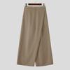 INCERUN Men Back Elastic Waist Wrap Casual Baggy Long Wide Leg Pants Trousers