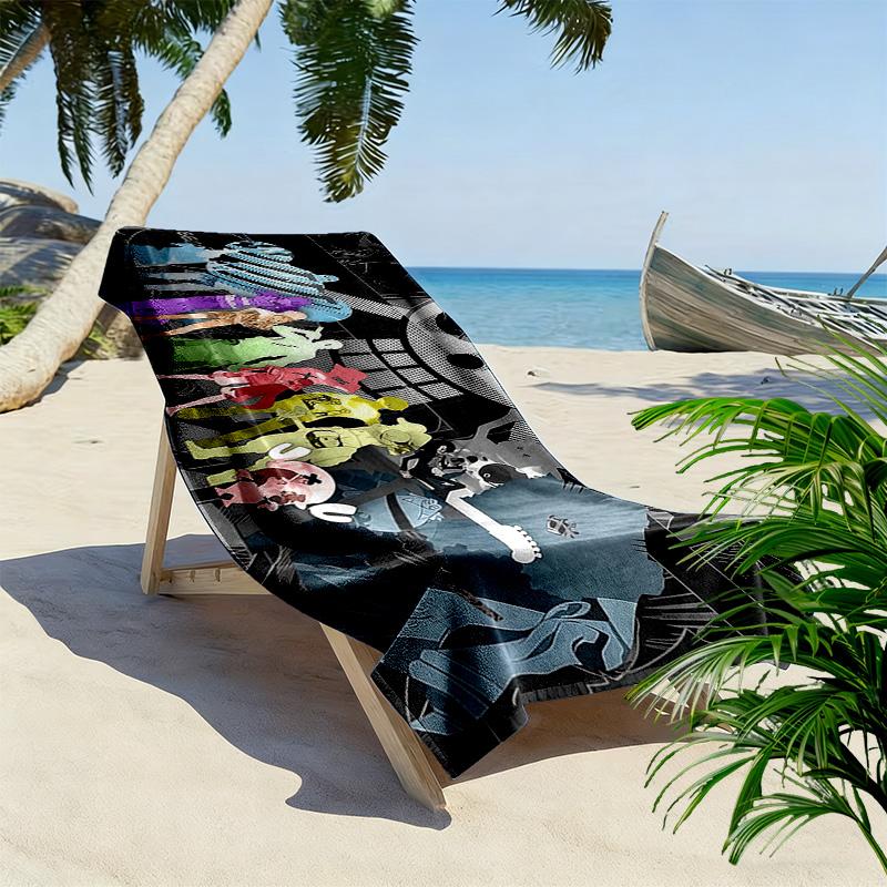One Piece Print Beach Towel, Large Soft Quick Dry Towel for Beach Camping Swimming