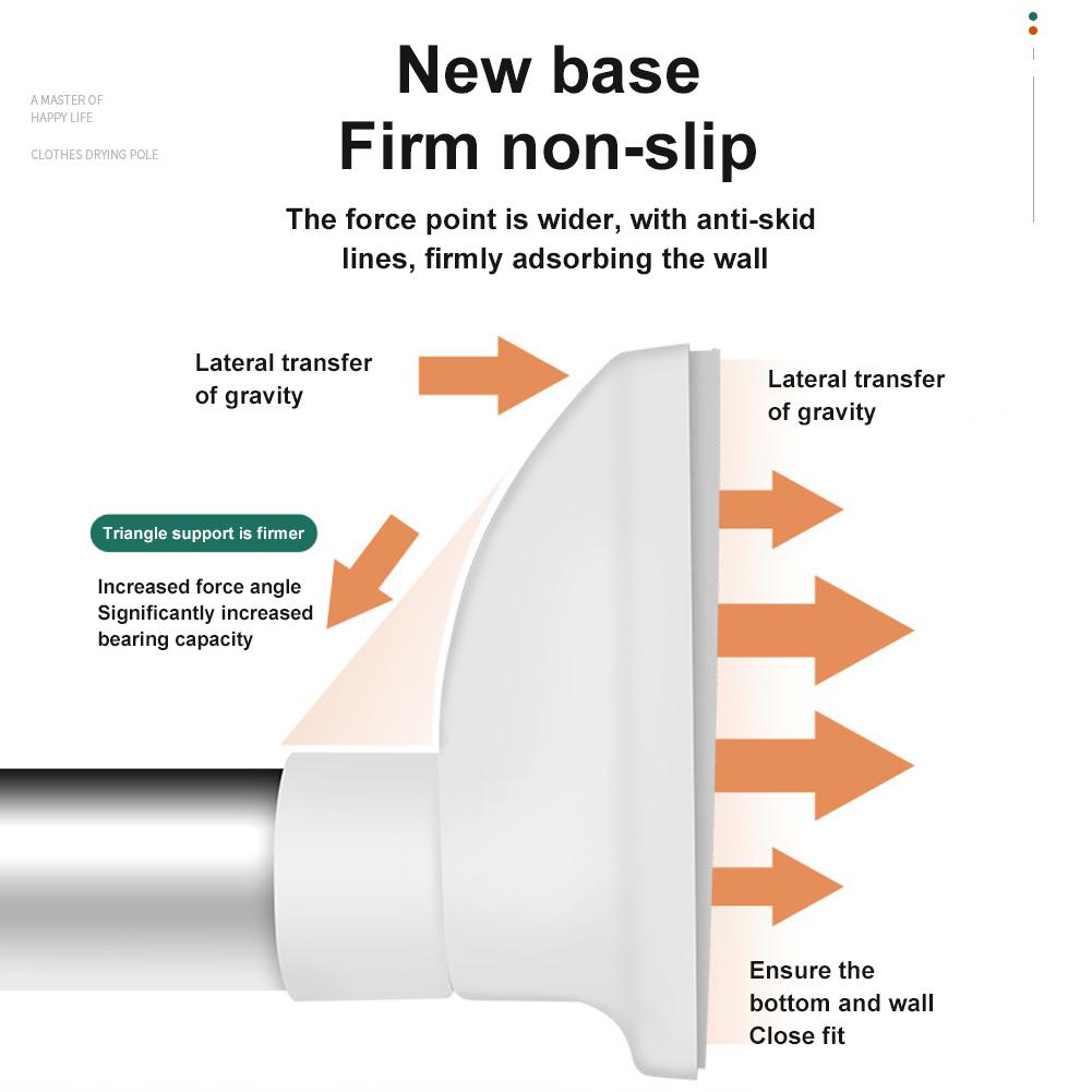 Adjustable Telescopic Clothing Rod Punch-free Adjustable Shower Curtain Rods Extendable Stainless Steel Simple Support Rod