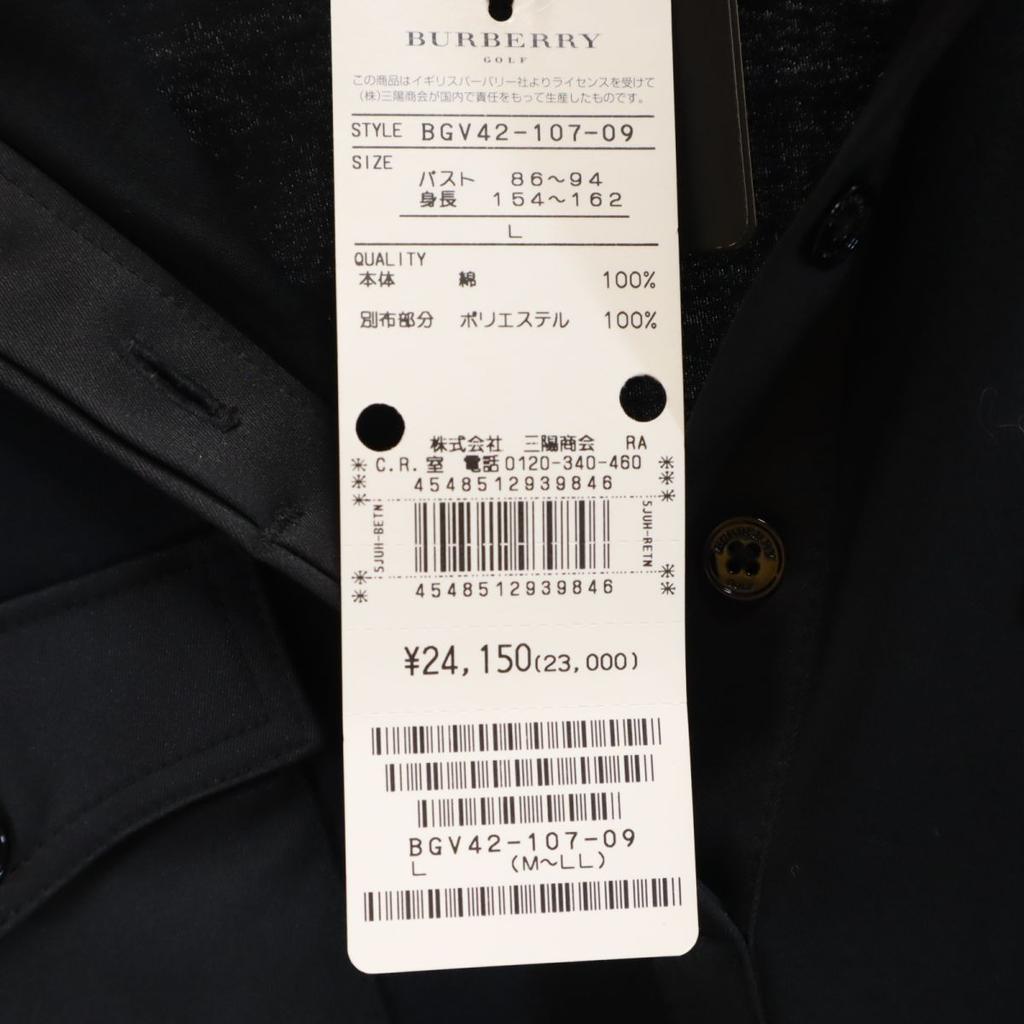 Unused BURBERRY Sanyo Shokai Made In Japan Golf Long Sleeve Half Button Shirt Women Used