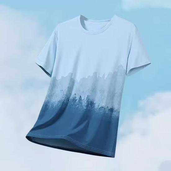Men Tops Printing O-Neck Short Sleeve Tee Shirt Loose Fit Thin Breathable Pullover Tops Summer Outdoor Sport T-shirt Daily