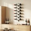 Wall Mounted Wine Rack, 6 Tier Metal Wine Display Rack, Storage Holder for Kitchen, Black