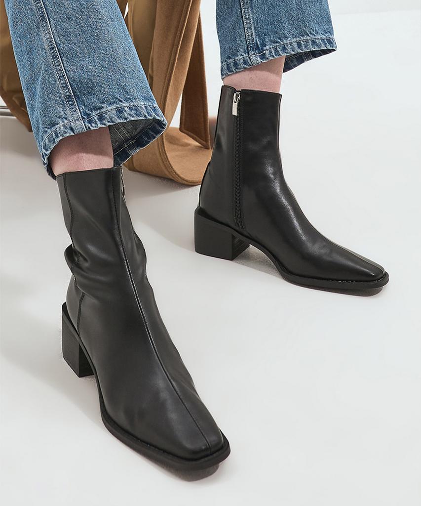 Salt And Chocolate Slim Square Toe Ankle Boots 412246004 (5.5Cm/2 Colors)