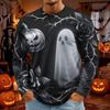 Men's Halloween Print Long Sleeve Tee Neck Fashion Top