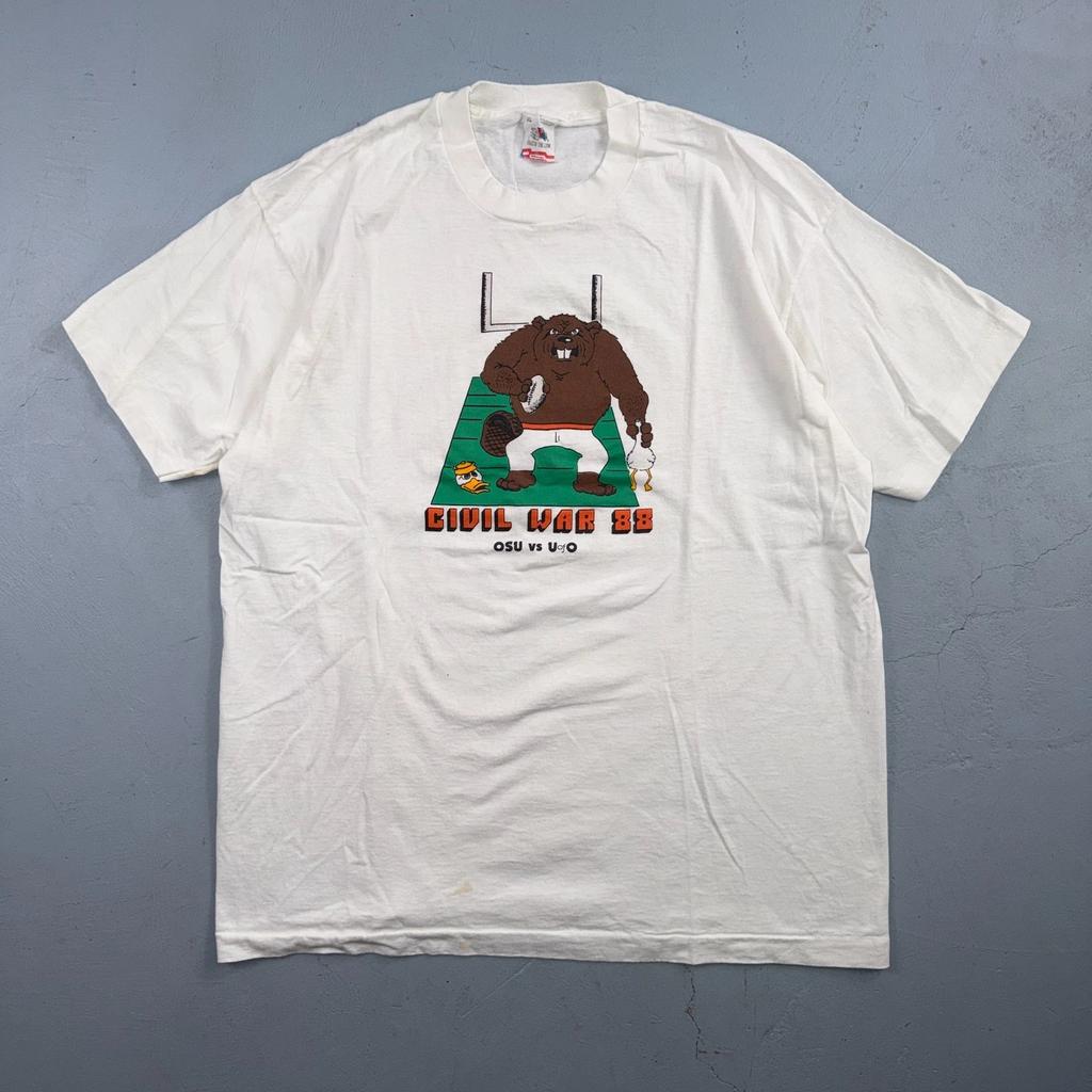 OSU Civil War 1988 FOTL VTG T Shirt Single Stitch 80s USA Ducks Beavers XL