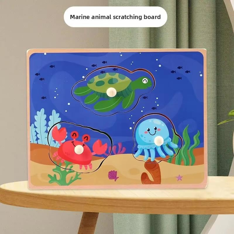 Ungiftiges Montessori Formsortierspielzeug Farbzuordnungs-Puzzlebrett Pädagogisches Holzspielzeug für Kleinkinder Frühes Lernen