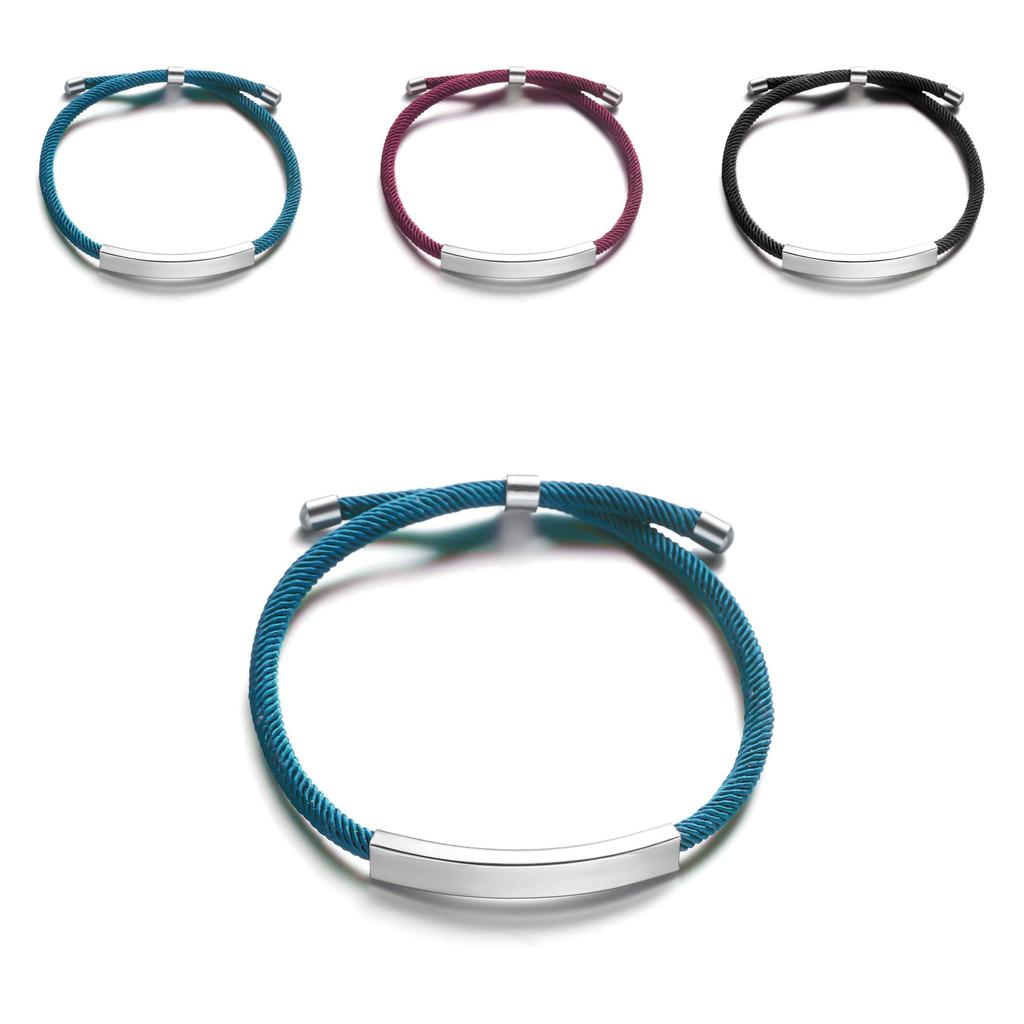 Stainless Steel Diy Braided Bracelet With Inspirational Engraving For Men And Women