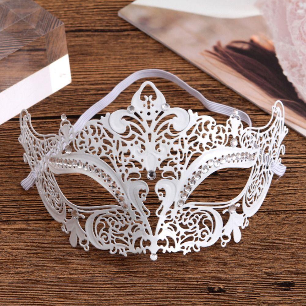 Creative Retro Half Face Mask Rhinestone Metal Eye Mask Halloween Party Mask  Masquerade Jewelry