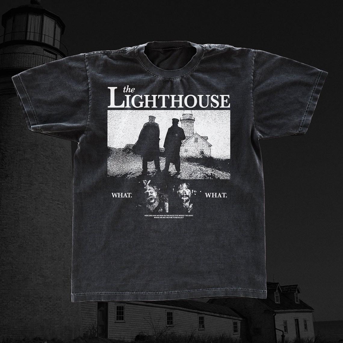 Винтажная футболка The Lighthouse, графическая футболка, черная классическая футболка УНИСЕКС XXL