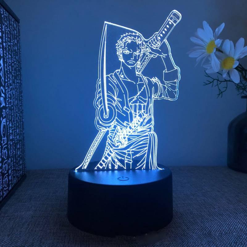 One Piece Led Night Light Kids Bedroom Decor Luffy Roronoa Zoro Lamp Acrylic