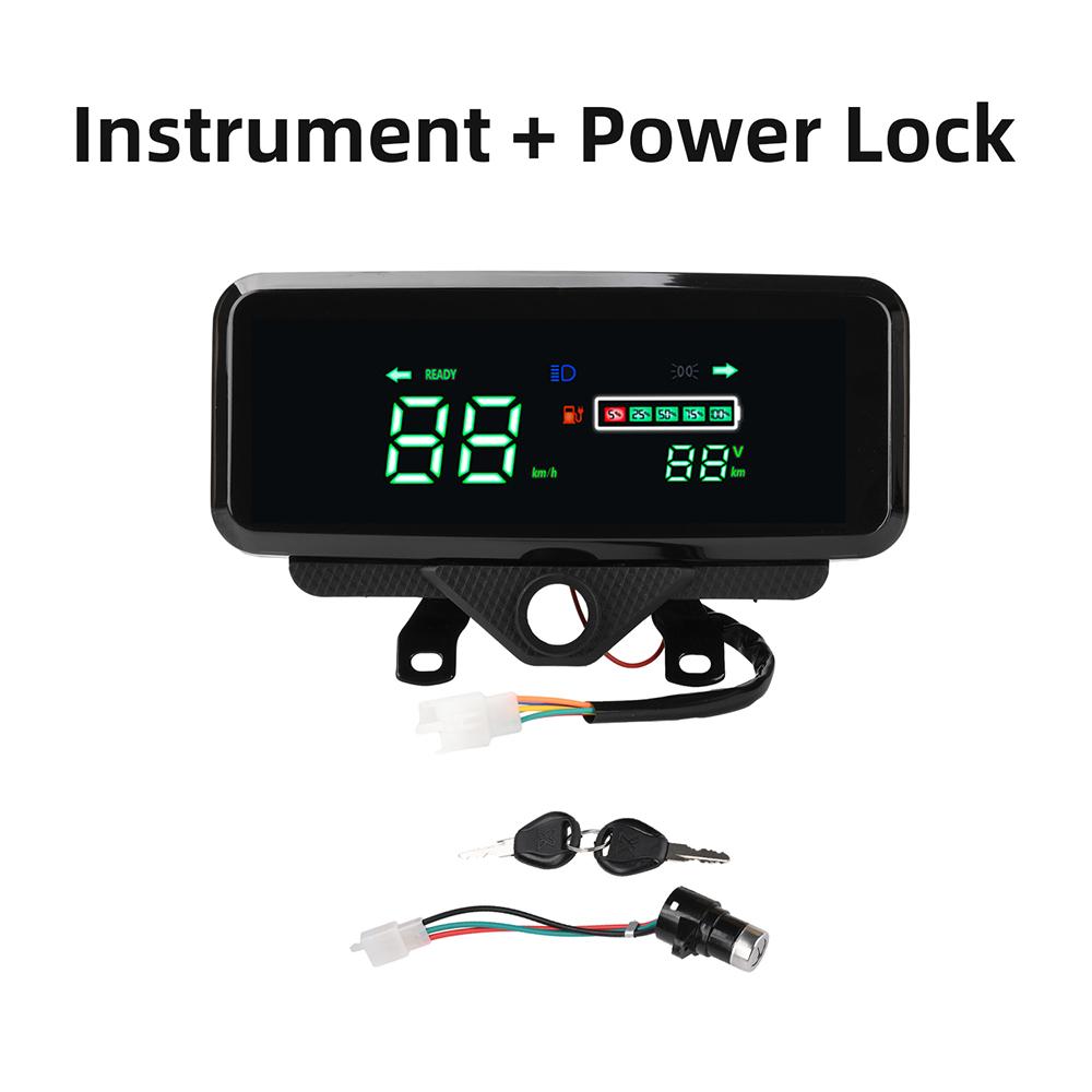 Panel de Instrumentos con Pantalla LCD 48-72V para Triciclo Eléctrico E-Bike Indicador de Batería Velocímetro Panel Impermeable con Alimentación