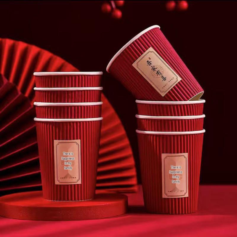 COFLYEE Thickened Corrugated Disposable Paper Cups