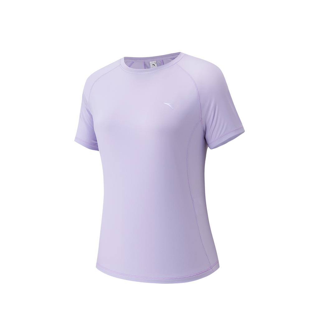 Anta Short Sleeve Knitted T-Shirt Summer Sports Women tops Cool-Purple 962627111-3