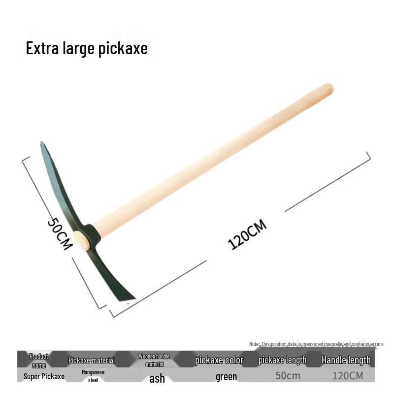 Heavy-Duty Dual-Head Steel Pickaxe