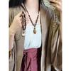 Hand-Woven Pine Nut Wood Bead Necklace - Chinese Retro Style Versatile Fashion Accessory