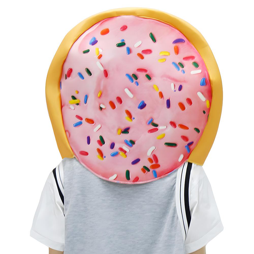Halloween Donut Headpiece Strawberry Cake Costume Props Stage Performance Funny Food Cosplay Outfit