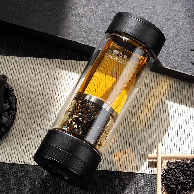Wanxiang Double-Layer Tea Infuser Glass Cup