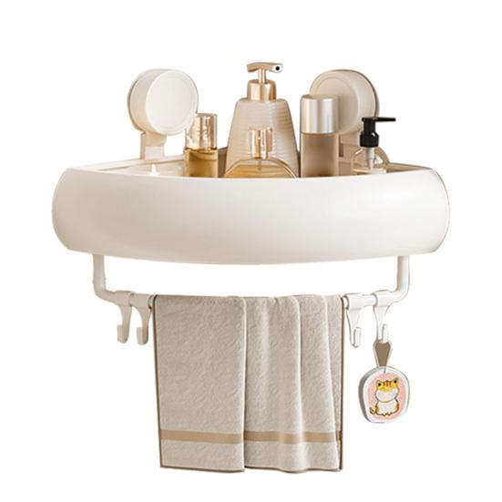 Suction Cup Shower Caddy Rustproof Space Aluminum Corner Shelf with Raised