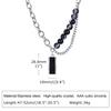 Vnox Stylish Black Stone Choker Necklaces for Men Women, Double Layers Chain Collar,Valentine's Father's Day Birthday Party Gift