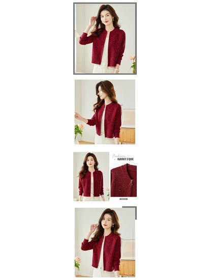 Podzimní dámský flitrový pletený kardigan šál s dlouhým rukávem