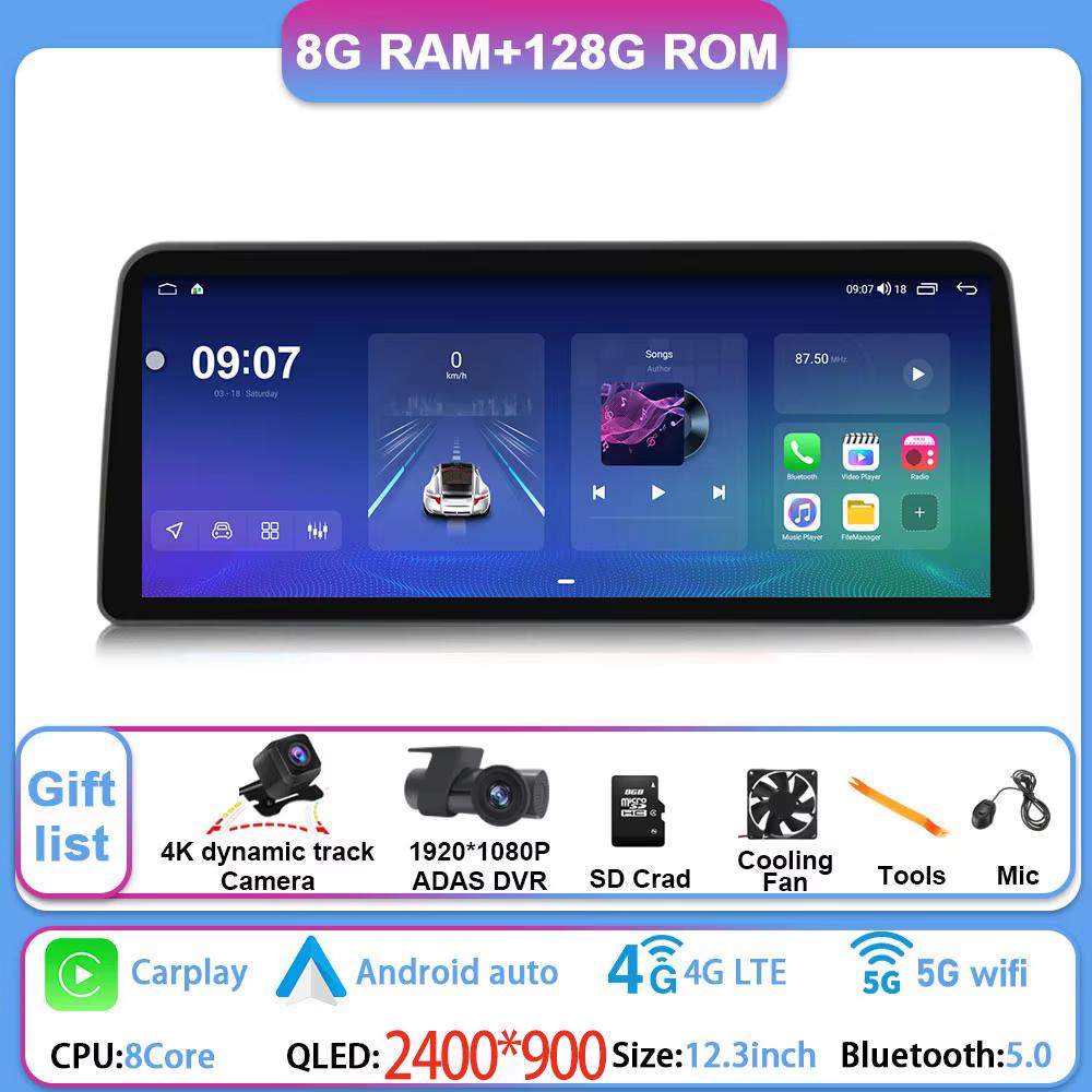 AABHG1 12.3 Inch Android 15 For GMC Yukon Chevrolet Tahoe Silverado 2007 - 2013 Car Radio Multimedia Player GPS Head Unit Auto StereoBT