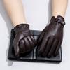 Men's Sheepskin Gloves Are Thickened with Fleece for Warmth During Winter Cycling Winter Cycling Genuine Leather Gloves