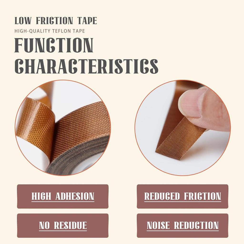 High Temperature Resistance Tape 300 Degrees PTFE Cloth Heat Insulation Adhesive Sealing Tape Cloth 10M Length