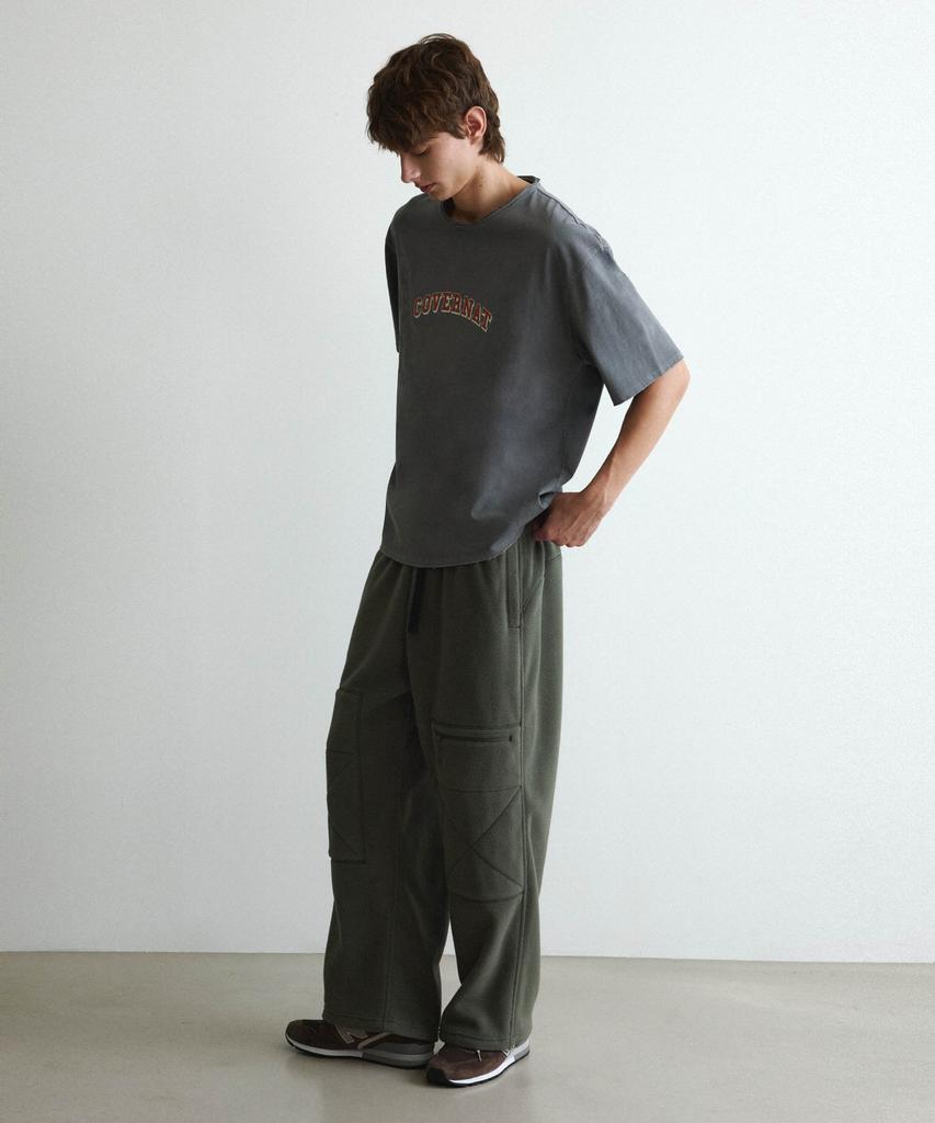 COVERNAT Pigment Washed Arch Logo T-Shirt Charcoal