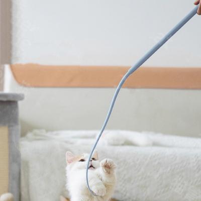 Teaser Stick Silicone Toy Mouse Scratch Resistant Bite Resistant Tail Shape Soft Cat Wand