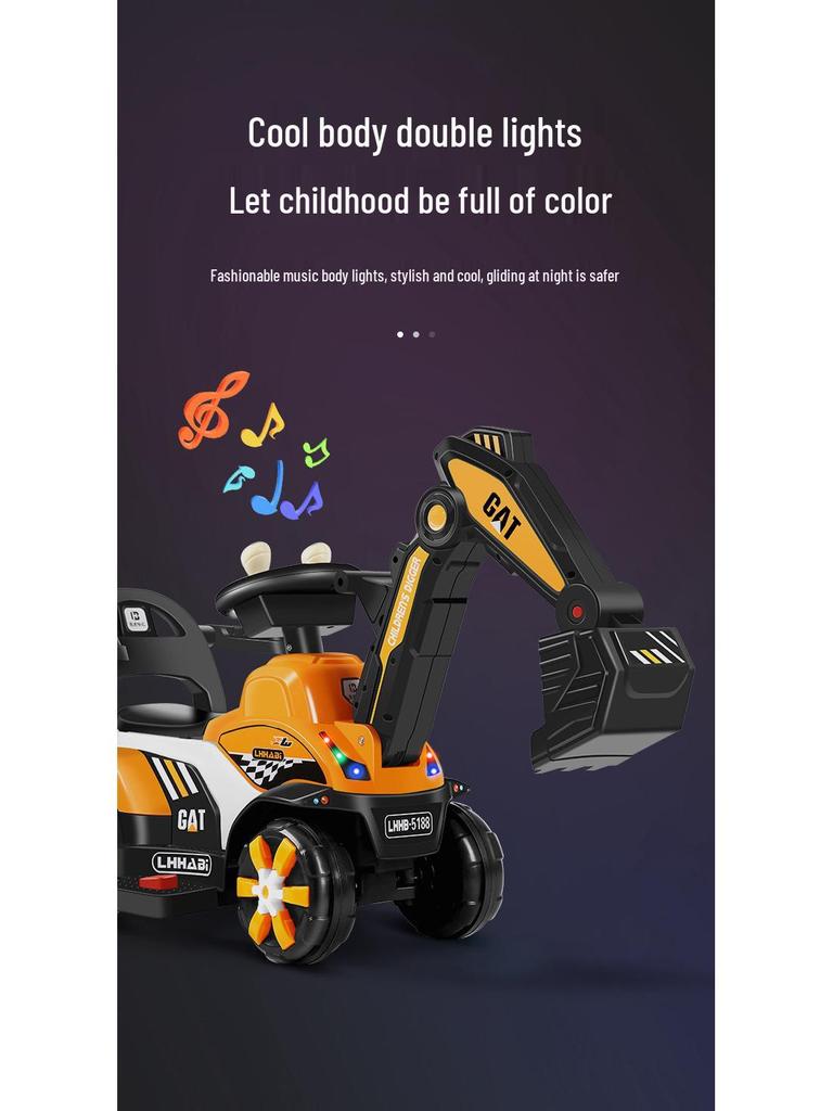 Large Ride-On Toy Excavator for Kids - Construction Digger Truck