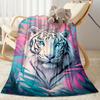 Tiger And Roses Blanket Suitable for Offices, Travel, Living Rooms Also a Good Gift for Friends and Family Suitable for All Seasons.