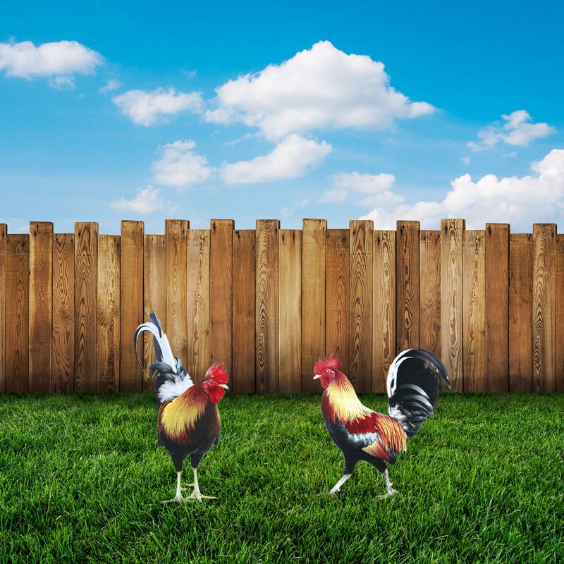 1PCS Rooster Yard Decor Weatherproof Chicken Fence Sculpture Garden Decorations Acrylic for Garden Patio Backyard Decoration