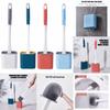 Compact Silicone Flex Toilet Brush And Holder With Ergonomic Design For Small Spaces