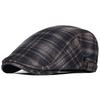 Winter Warm Thick Newsboy Cap Men Women Vintage Plaid Casual Stripe Berets Gatsby Flat Hat Peaked Cap Adjustable