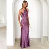 New Trend Sexy Slant Collar Suspender Fashion Backless Party Slim Dress Women