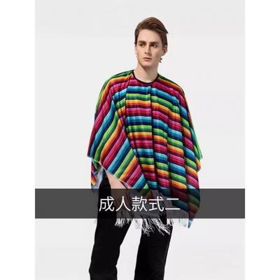 Halloweenské dětské kostýmy plášť mexický plášť pro dospělé mexický šál