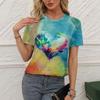 Casual Versatile Fashionable High-quality Heart Patterned Short Sleeved Round Neck T-shirt