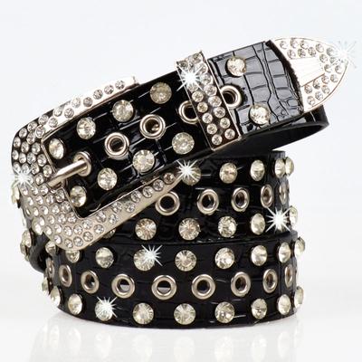 Damengürtel Breiter Damengürtel Mode Lässig Mode Dornschließe Gürtel Strass Gürtel Hohlloch